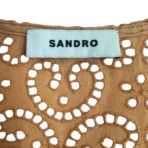 SANDRO LIVIO BRODERIE ANGLAISE TOP SIZE MEDIUM